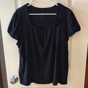 Karen Neuburger Black Short Sleeve Top